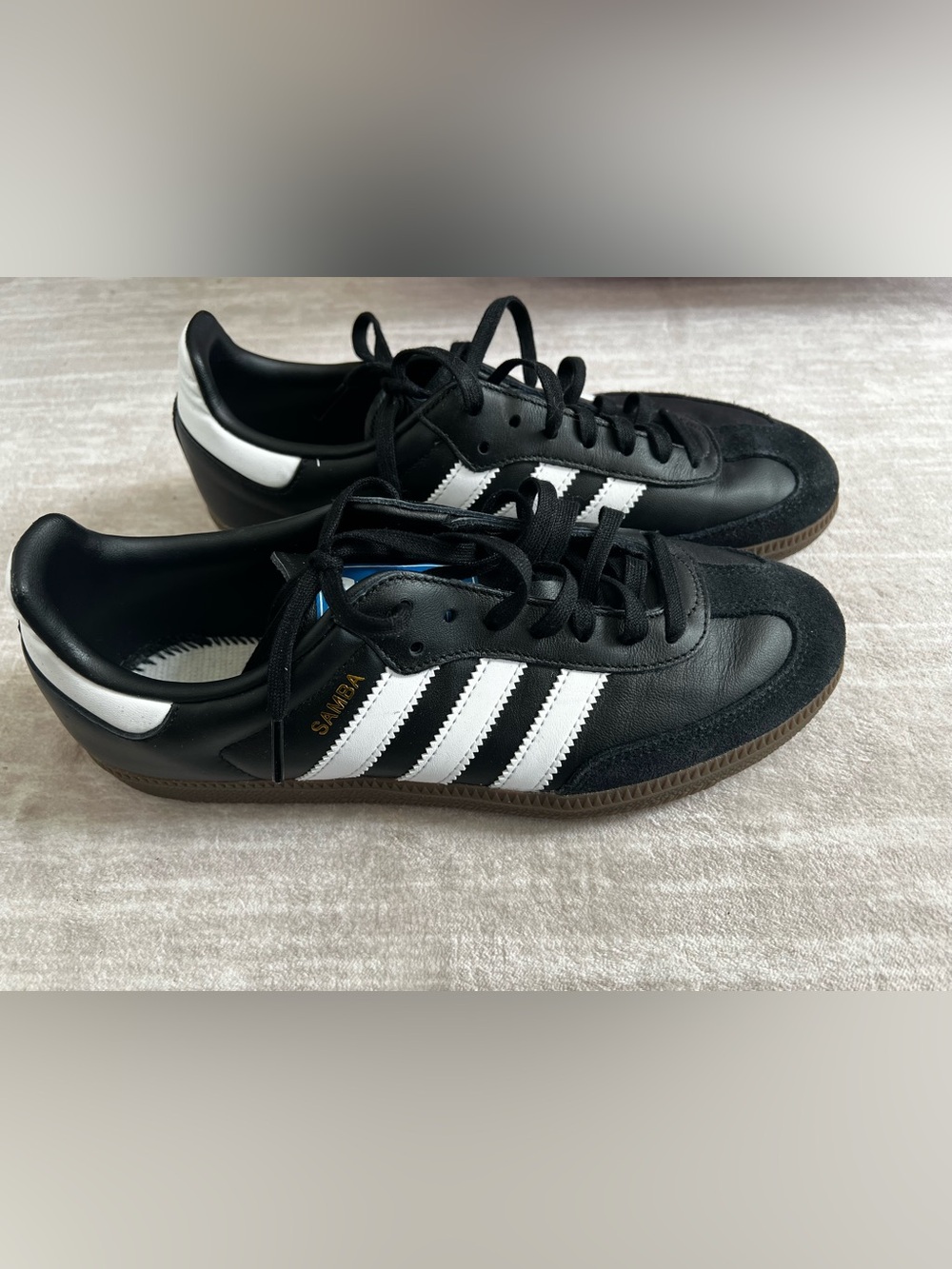 ADIDAS Black and White Samba Leather Sneakers